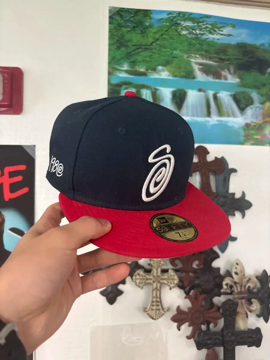 Stussy ネイビー/レッド ベースボールキャップ Stüssy チェック柄