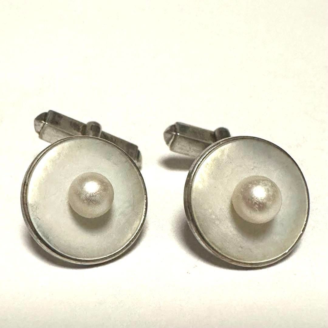 ミキモト カフスボタン カフスリンク SV パール約5.3 mm