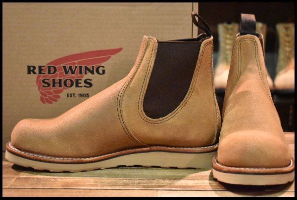 8D ♥ 23年 レッドウィング 3192 クラシック チェルシー サイドゴア ミュールスキナー ラフアウト ブーツ redwing HOPESMORE GP129
