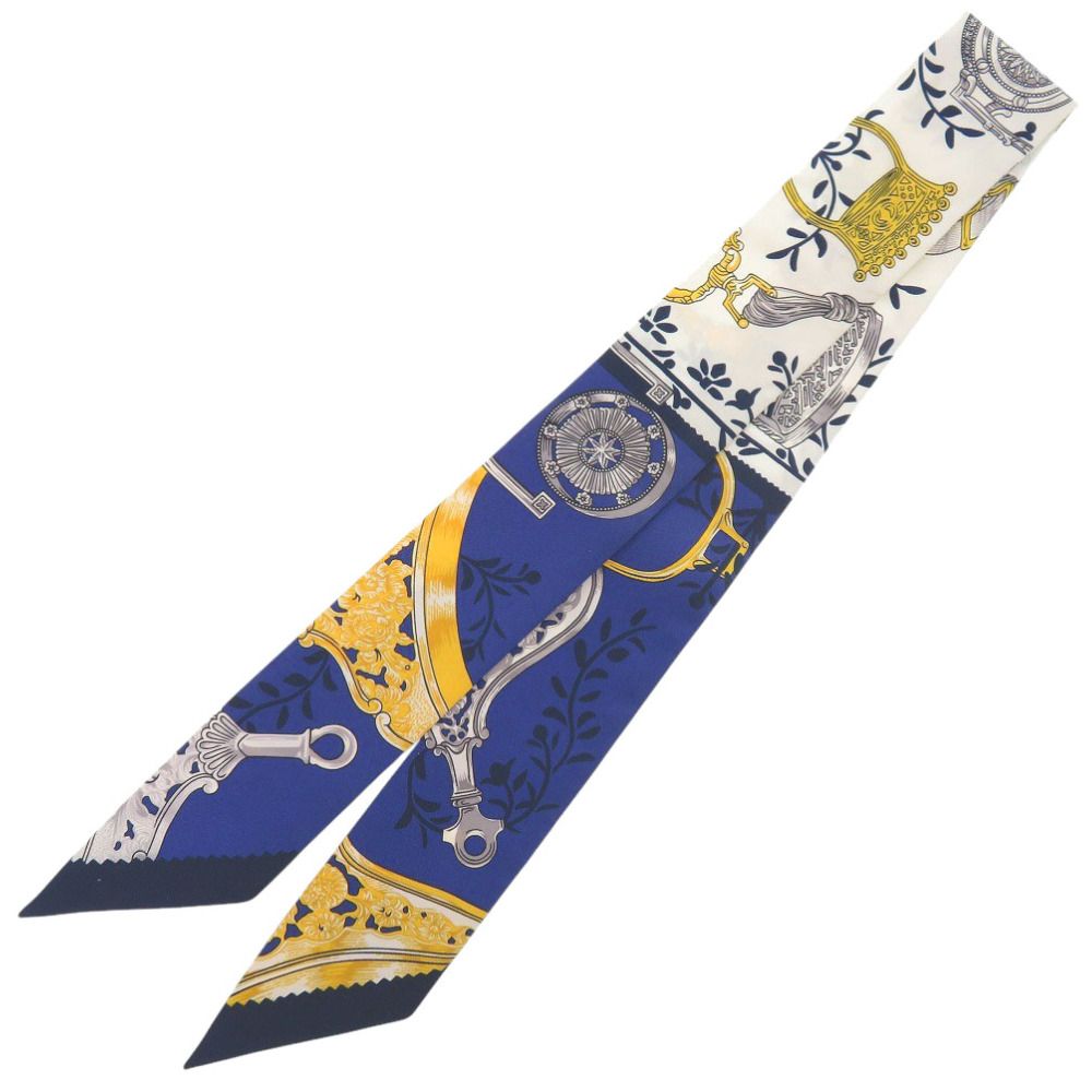 美品 エルメス ツイリー Etriers Remix 鎧 リミックス シルク マリン  