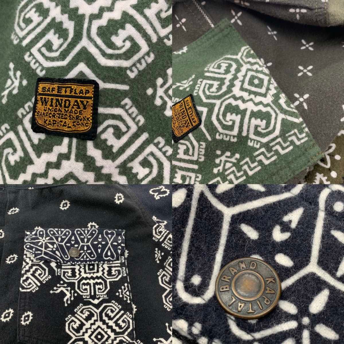 KAPITAL ネル リバーシブルバンダナ 1ST ジャケット