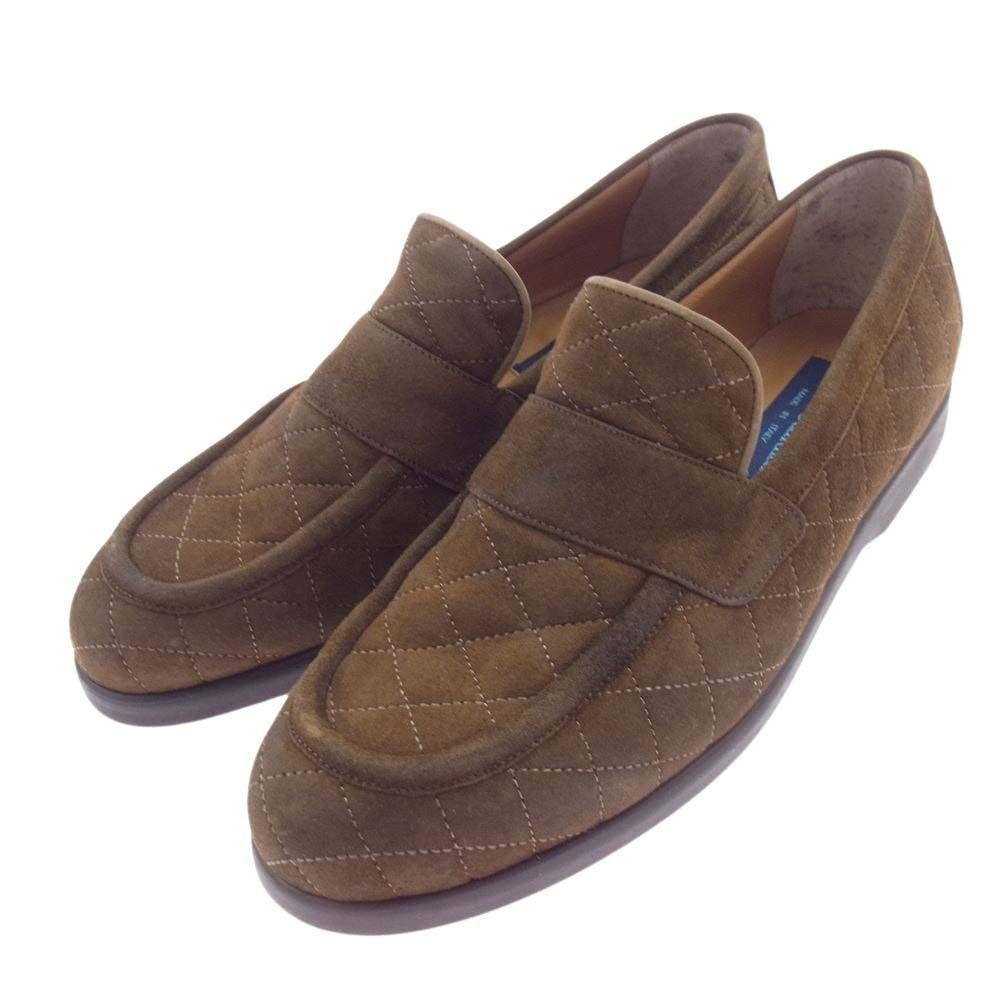 アルベルトガルディアーニ alberto guardiani 2992 キルティング スエード ローファー シューズ ブラウン系 42【中古】