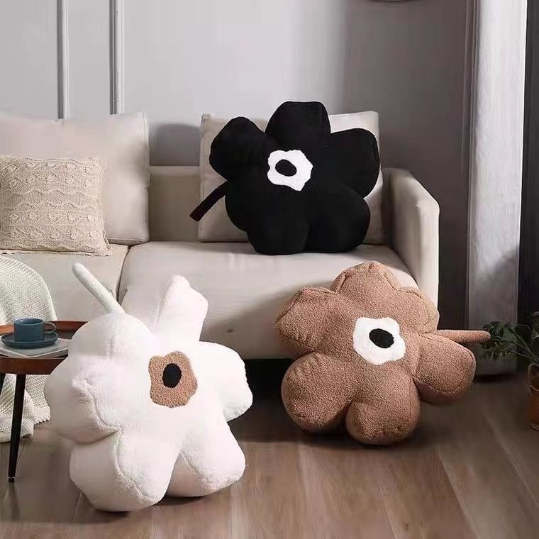 オットマン フラワー型 スツール おしゃれ かわいい インテリア 座り心地 快適 ドレッサーチェア  化粧椅子 ホワイト ブラック ブラウン