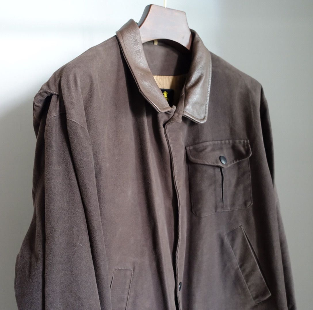 90sBA90s BARBOUR moleskin blouson XL 希少　ブラウン