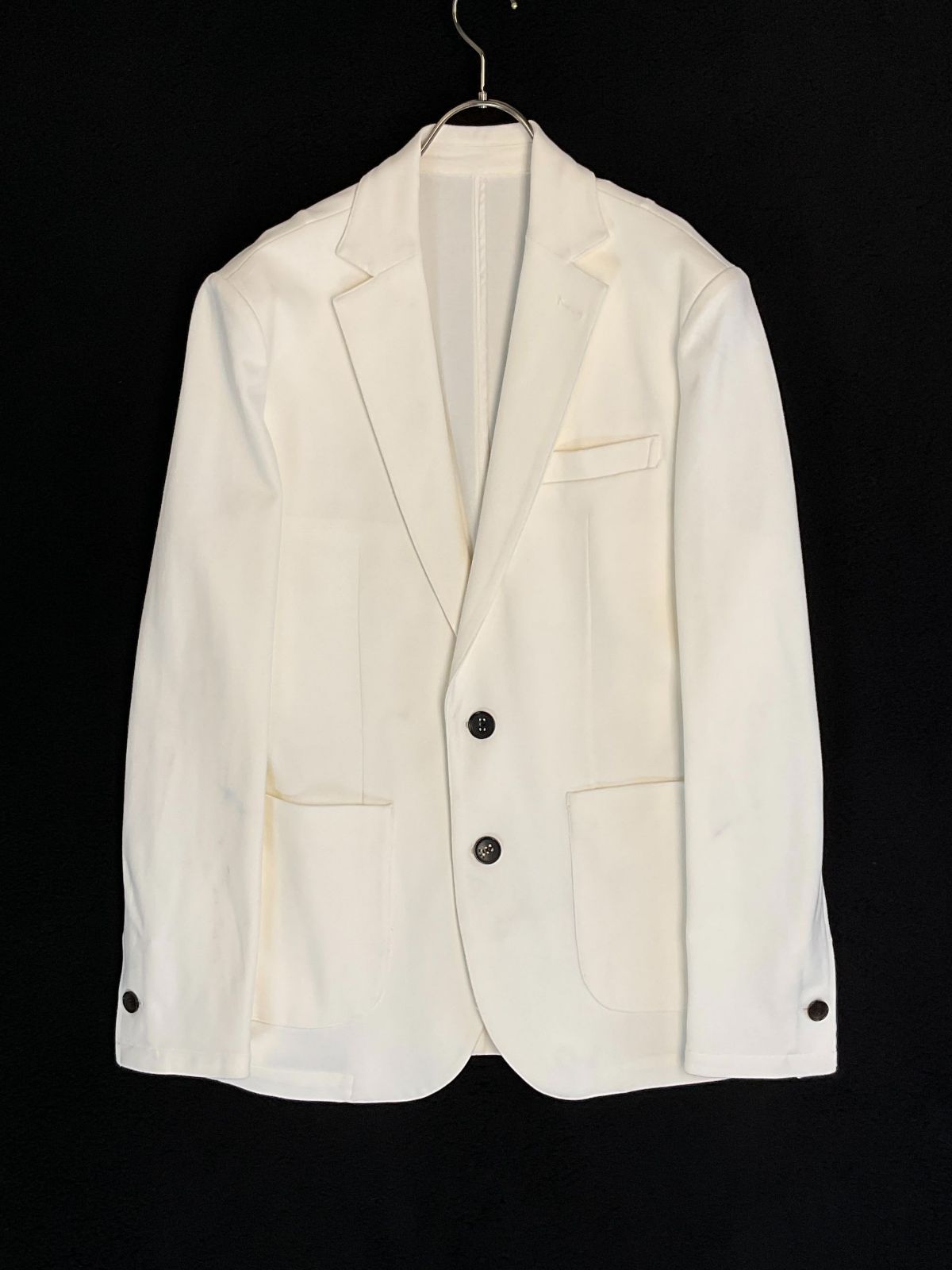 AKM L ホワイト DUAL WARM BARE PONTI SWING EASY JACKET
