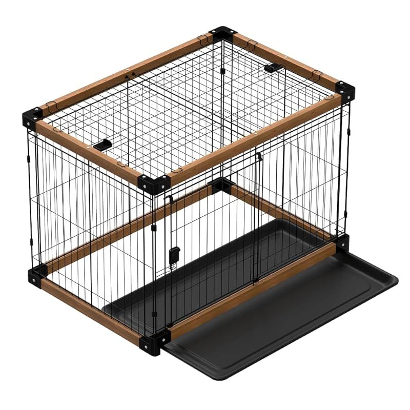 MEASUNM 犬ケージ 木製犬ケージ 犬サークル ペットケージ 折りたたみ