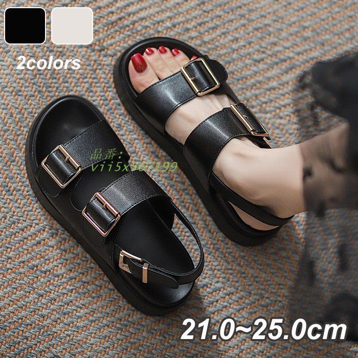 厚底サンダル スポーツサンダル レディース リラックス海 夏用 春 疲れない 歩きやすい ホワイト米 夏 ぺたんこ ヒール ストラップサンダル ブラック vii5x567199