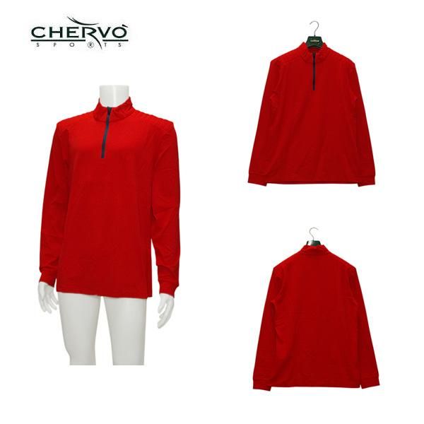シェルボ CHERVO メンズ 秋冬 ストレッチ 保温 ハーフジップ 長袖シャツ サイズ54 031-25210