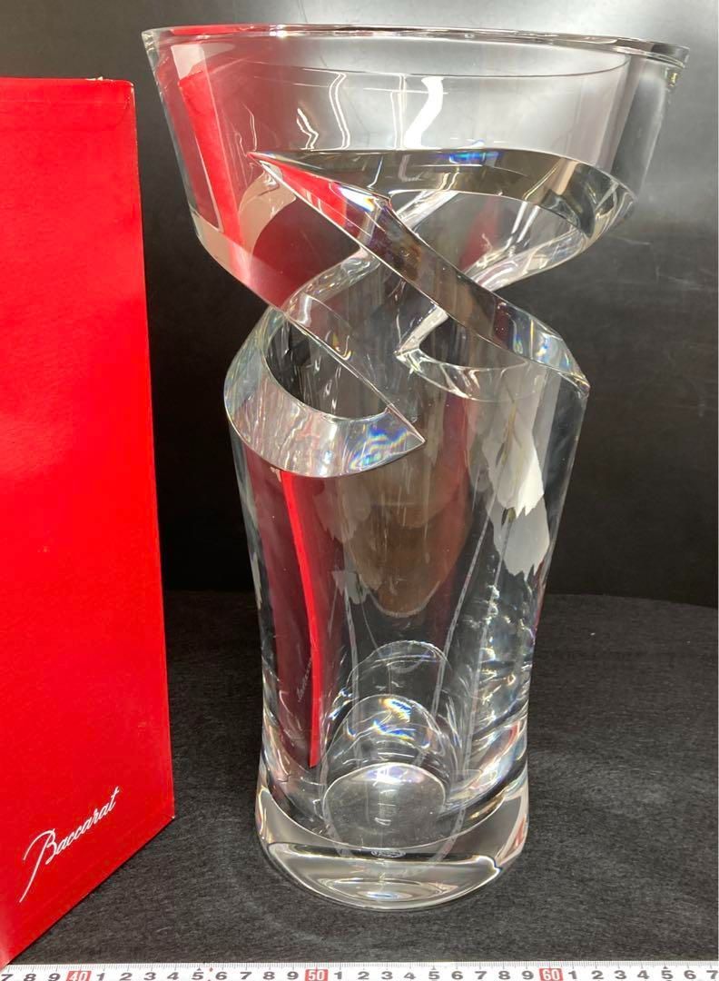 バカラ スパイラル 特大花瓶 高さ37.8㎝ ちひこ東な6-1107 1F