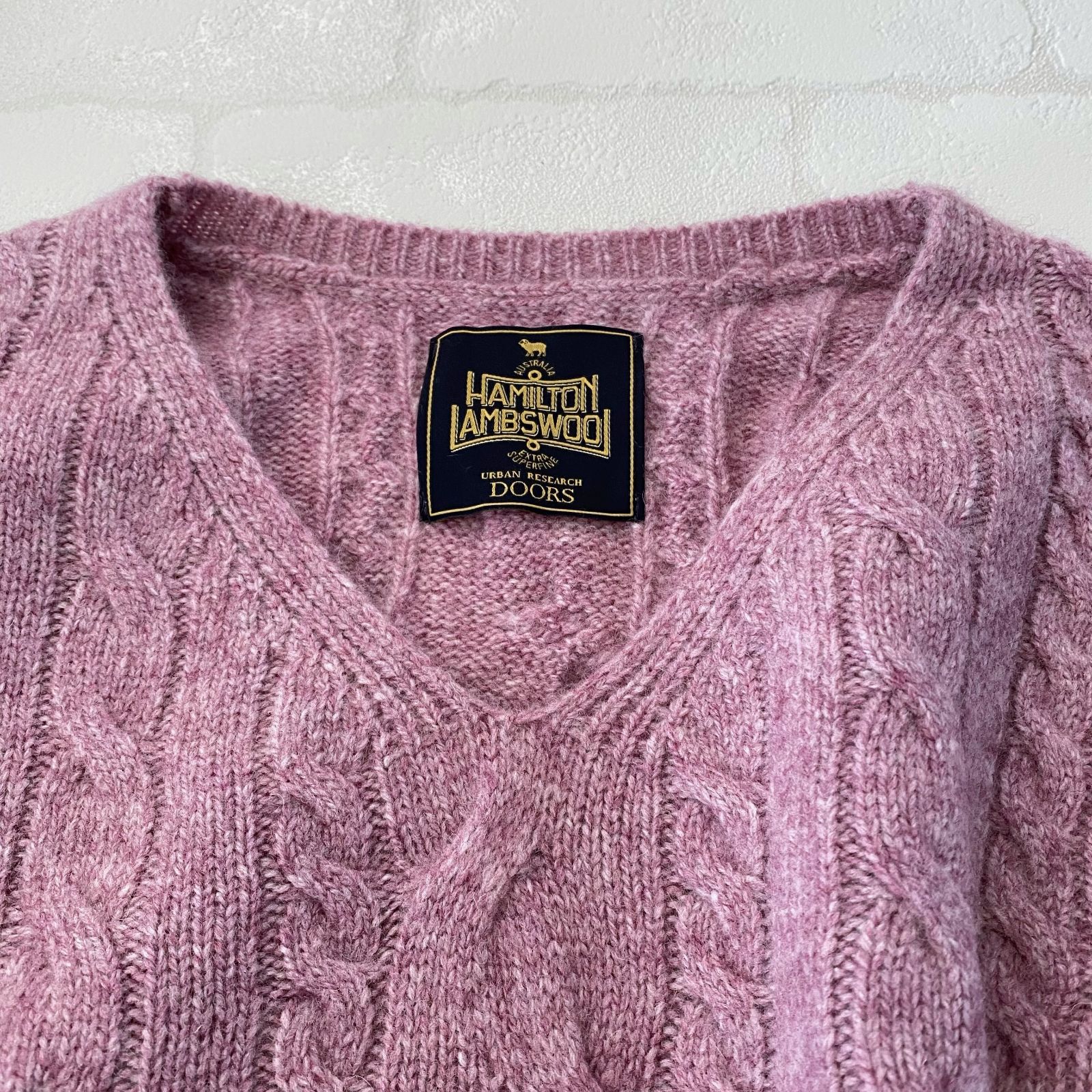 URBAN RESEARCH DOORS - DOORS ハミルトンウールアラン柄ニット アーバンリサーチドアーズ ピンク URBAN RESEARCH DOORS（アーバンリサーチドアーズ）の