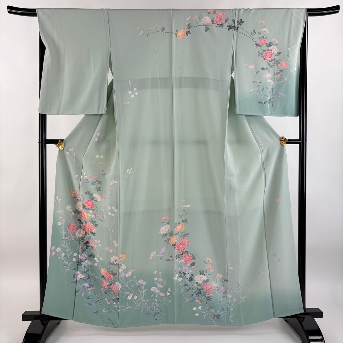 小紋 身丈167.5cm 裄丈65cm M 袷 斜縞 幾何学 絞り 紺色 正絹 美品 逸品 中古