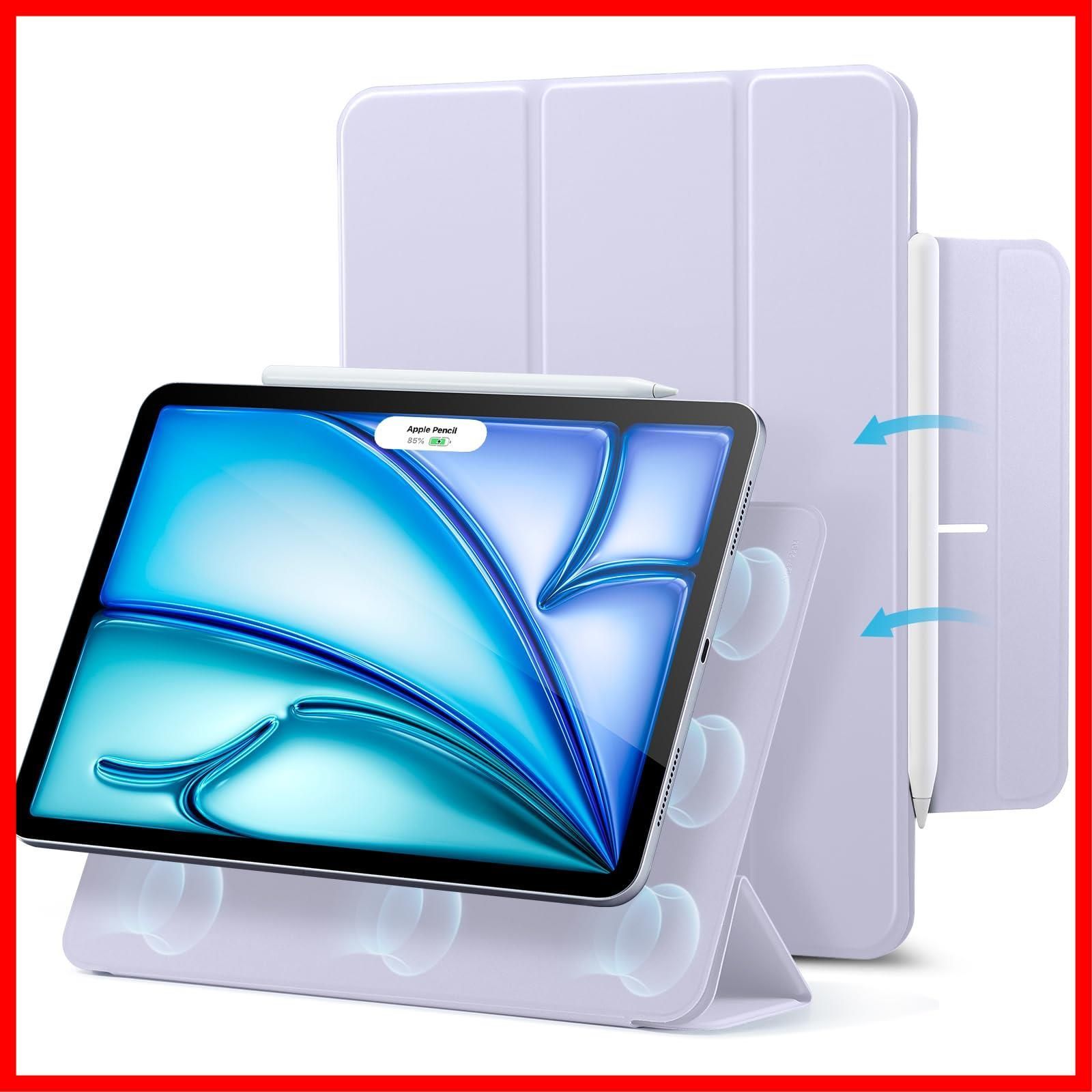 【人気商品】バイオレット・パープル Reboundシリーズ 耐久性保護 自動ウェイク/スリープ Pro/USB-C完全対応 Pencil スリムな三つ折りスタンドケース 強力マグネット吸着式 ケース(2018)専用 11 Pro 