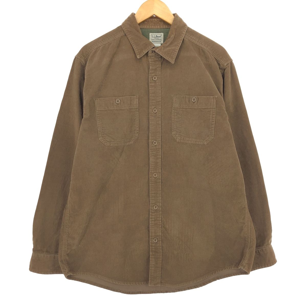古着 エルエルビーン L.L.Bean TRADITIONAL FIT 長袖 コーデュロイシャツ メンズM相当/eaa481803