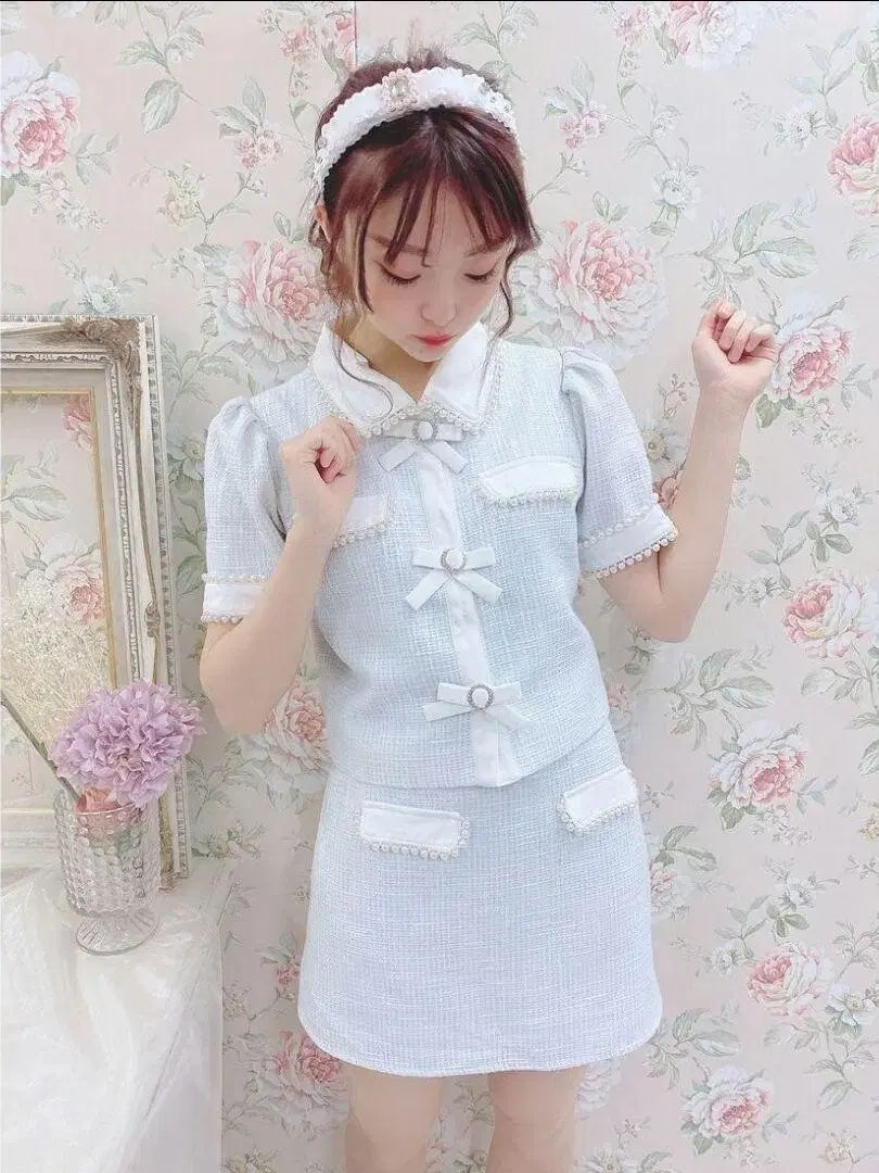 swankiss Swankiss スワンキス 夏 ツイード セットアップ リズリサ ハニーシナモン アンクルージュ ディマラブ