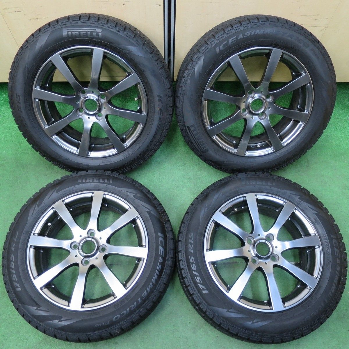 キレイ 21年 スタッドレス 175|65R15 ピレリ アイスアシンメトリコ プラス 阿部商会 15インチ PCD100|4H 4113014イス