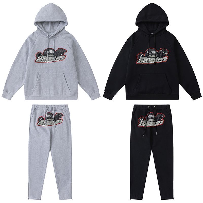 大人気 Trapstar ファッション トラップスター セットアップ パーカー ドライハンド フリーススウェットパンツ 裏起毛 カンガルーポケットトレーナー トップス メンズレディース スウエット 