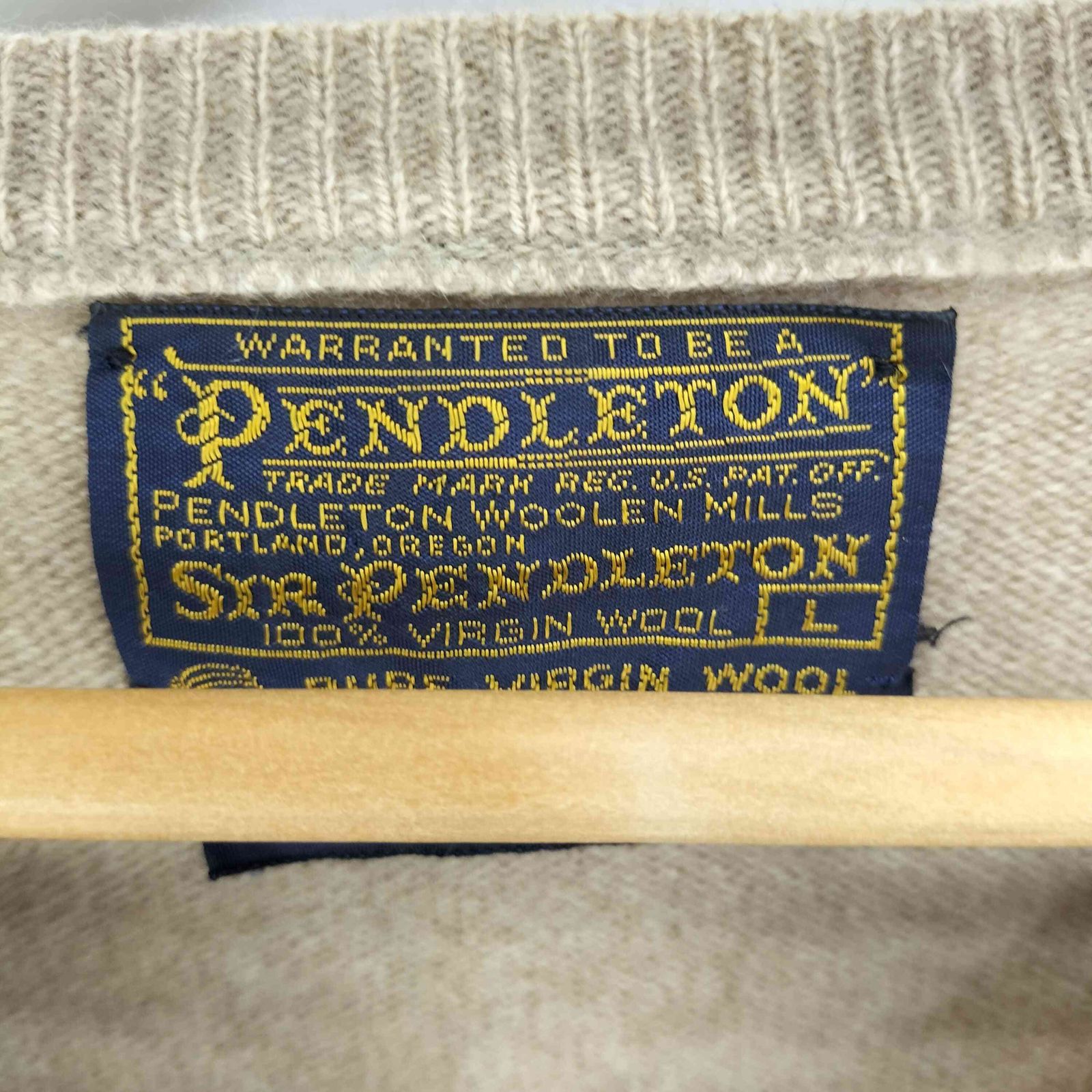 ペンドルトン PENDLETON 70S MADE IN USA カシミヤ100％ Vネック 