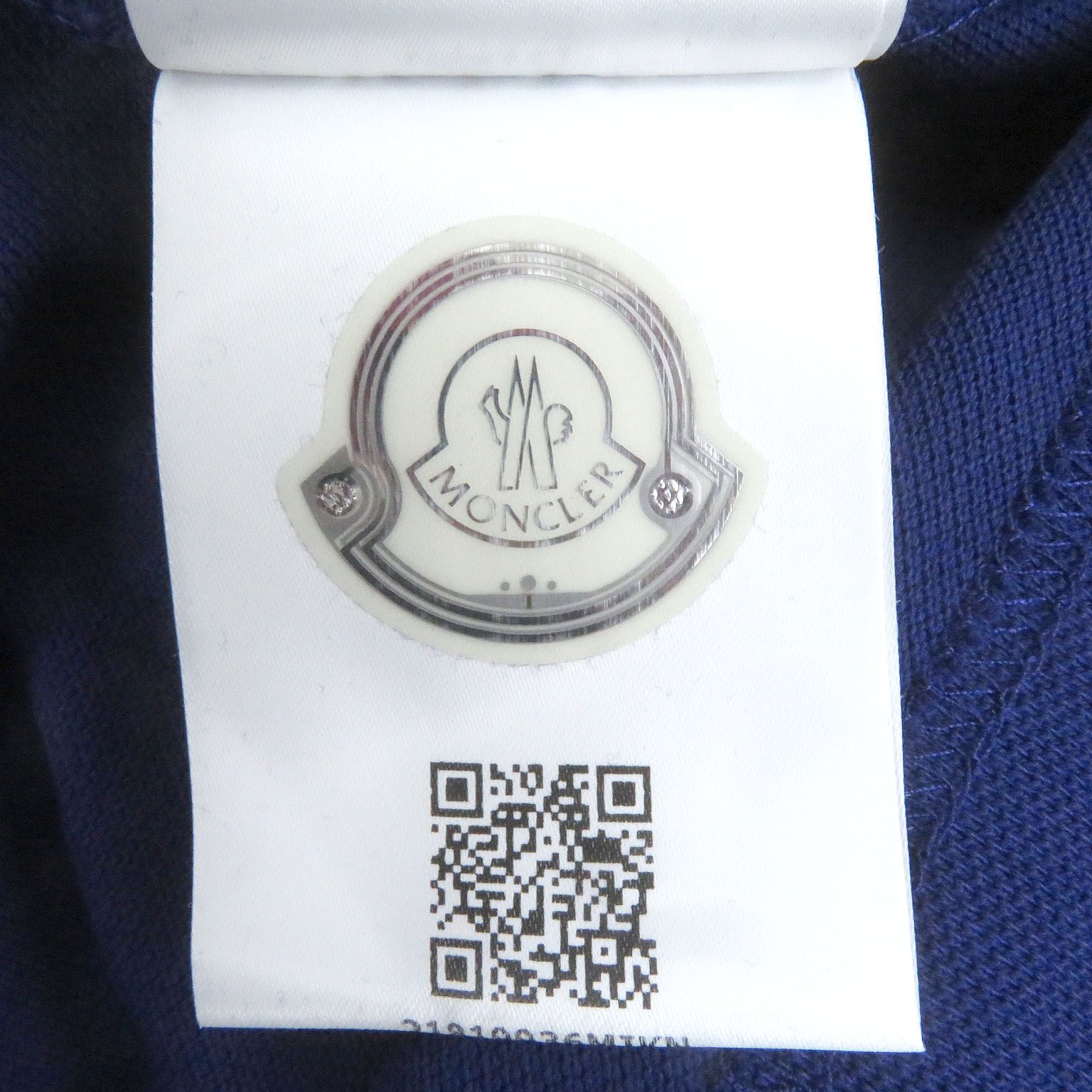希少 大きいサイズ L モンクレール 半袖 ポロシャツ ネイビー ロゴ ワッペン 未使用品□MONCLER モンクレール コットン100％ ロゴワッペン