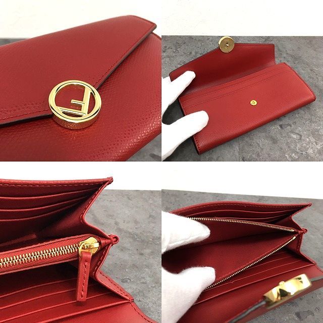 137 送料込み！ 未使用品 FENDI 長財布 8M0251 レッド エフイズ 箱付き  