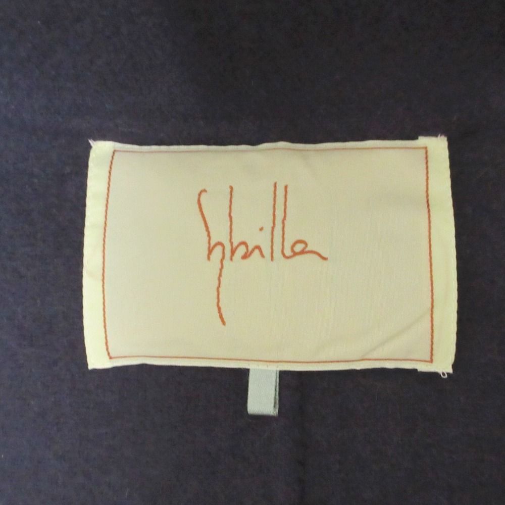 美品 Sybilla シビラ ウール×アンゴラ ベルテッド ノーカラー