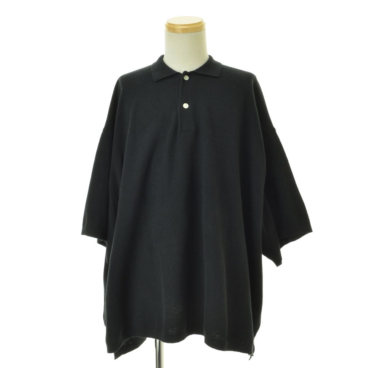 M/46【is-ness】1005SSPOLO01 KNITTED BIG POLO ニット ビッグ半袖 