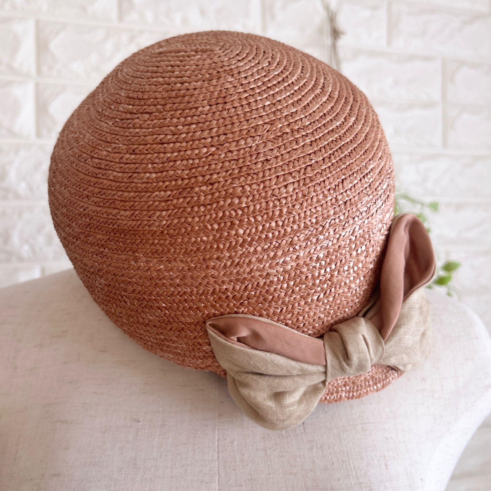 美品 CA4LA ベージュ ストローハット 美品 CA4LA カシラ ストロー