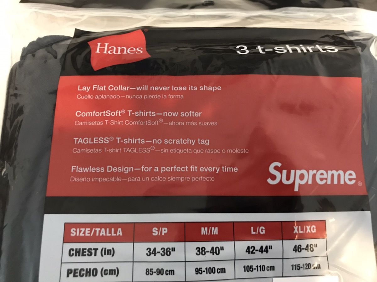 すぐ届く！ 【Supreme×Hanes】 コラボ 定番 ロゴ シンプル 3枚
