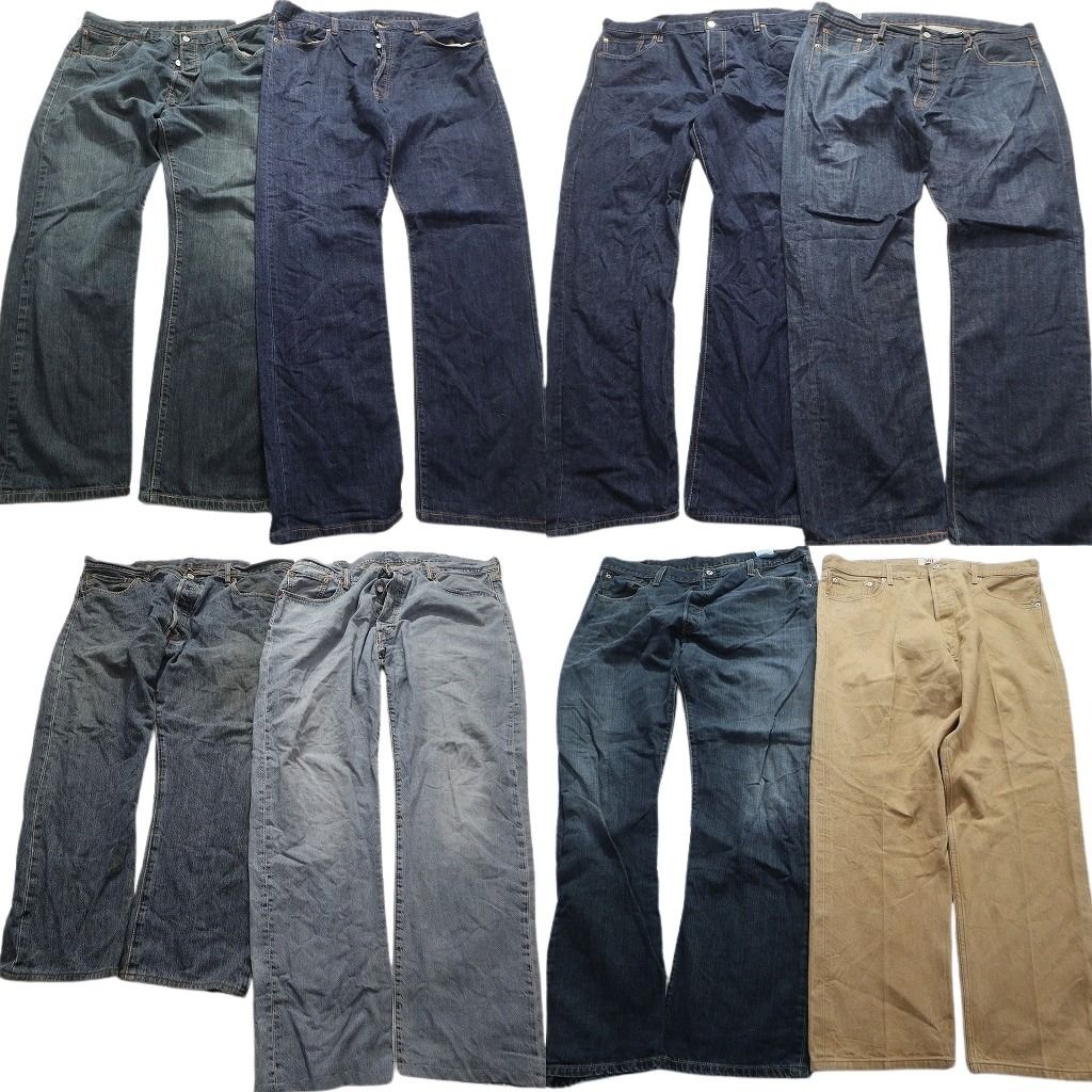 古着卸 リーバイス 501 デニム パンツ 8枚セット メンズ W40 |W42 インディゴブルー アメカジ ベージュ 古着 NA7174