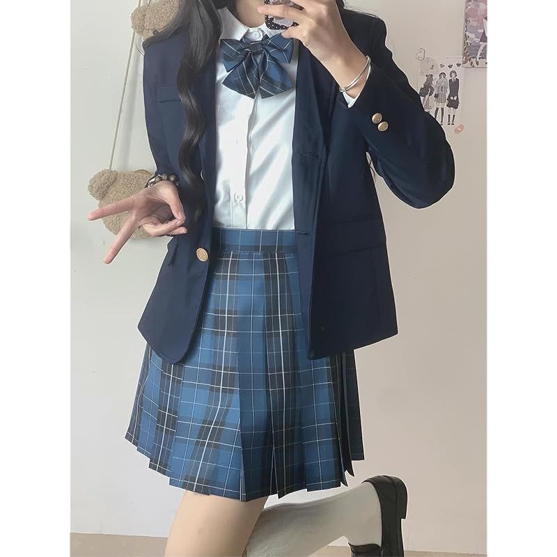 QOOLY? JK制服 コスプレ 学生 スクール ジャケット ファッション レディース JK cos コス 紺色 S 1