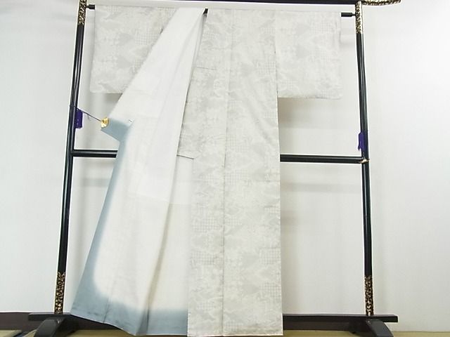 平和屋本店□極上 本場大島紬 白大島紬の巨匠 桑原織物伝統工芸作家 二