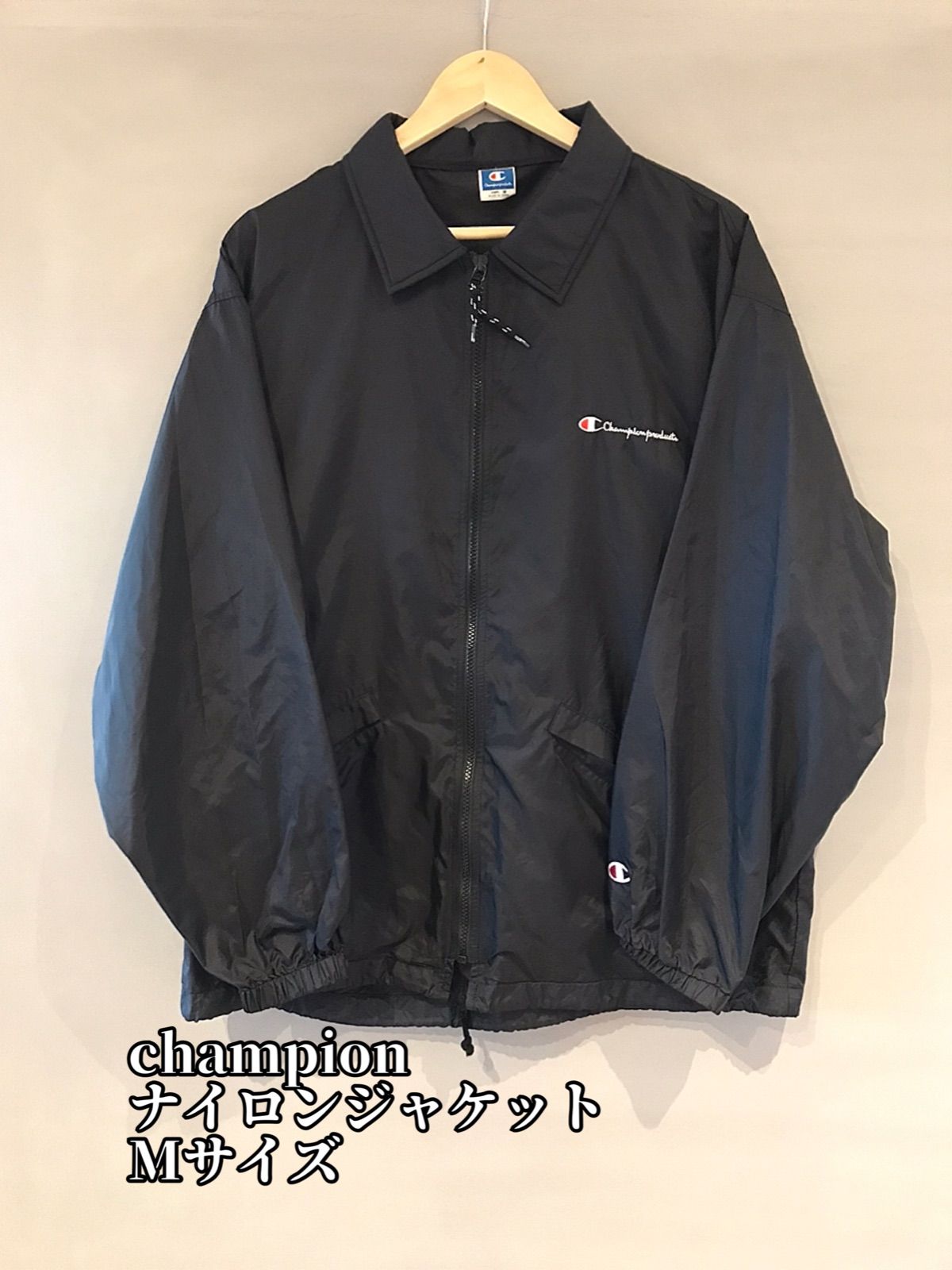 Champion products チャンピオン ナイロンジャケット 黒 Mサイズ