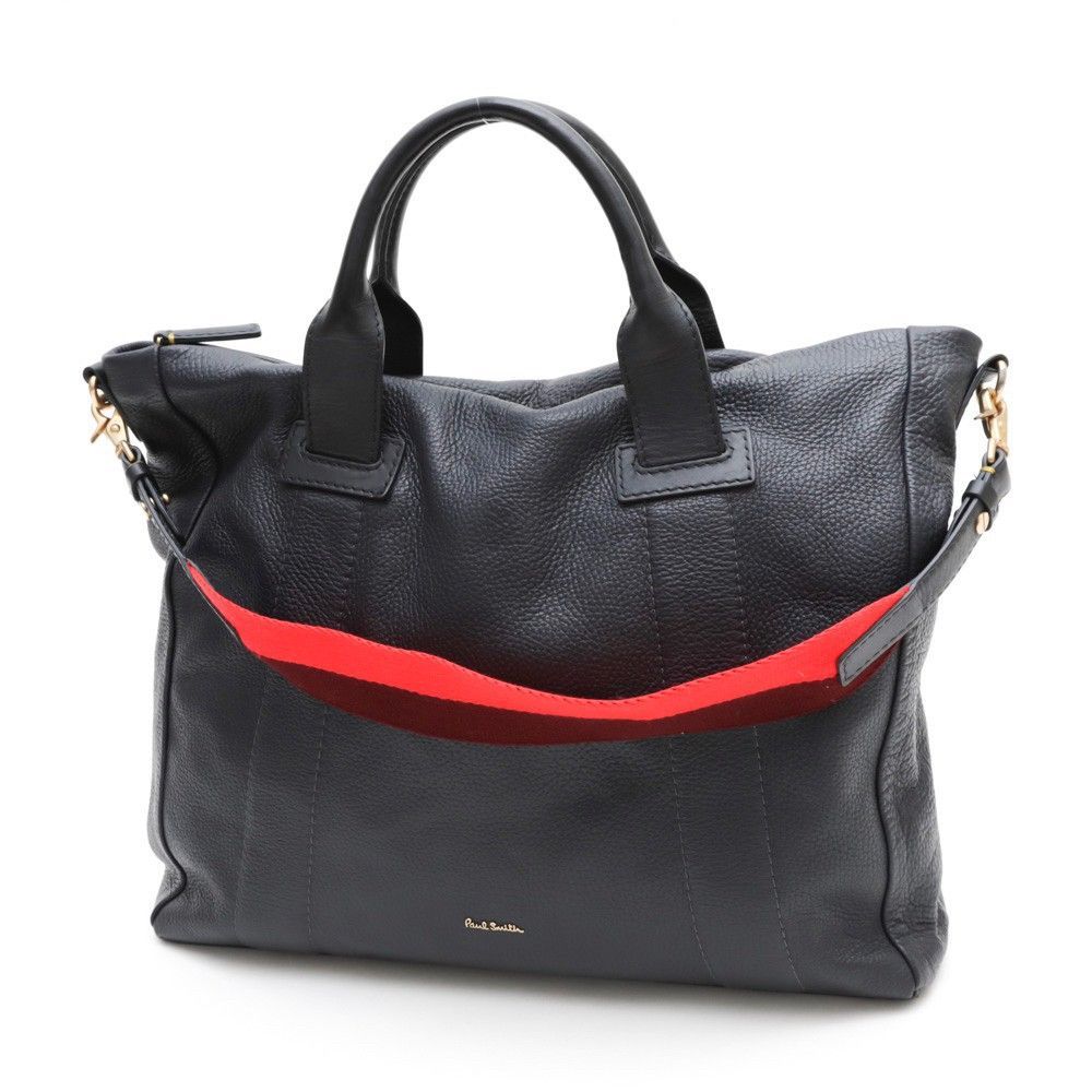 Paul Smith 黒 レザービジネスバッグ 2ウェイ　ショルダーストラップ付 PS Paul Smith ビジネス 2WAYショルダーバッグ / Paul Smith