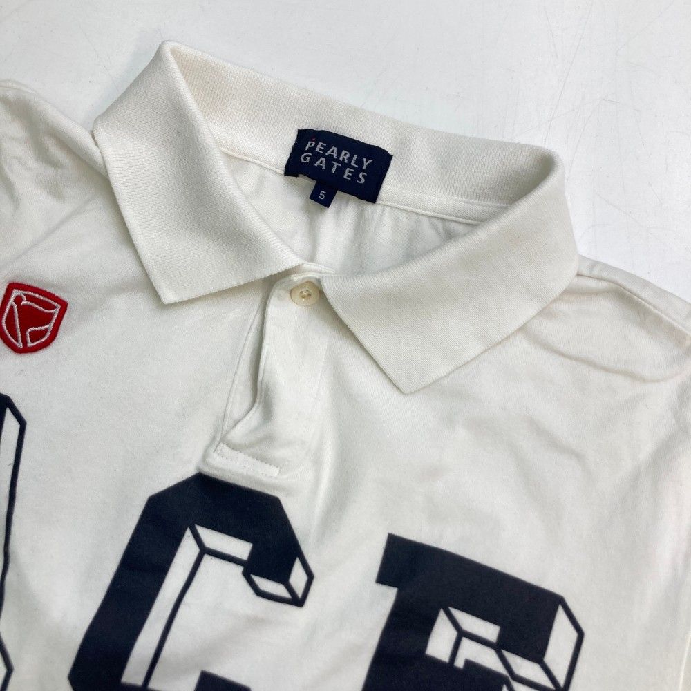 サイズ：5 PEARLY GATES パーリーゲイツ 半袖ポロシャツ プリント