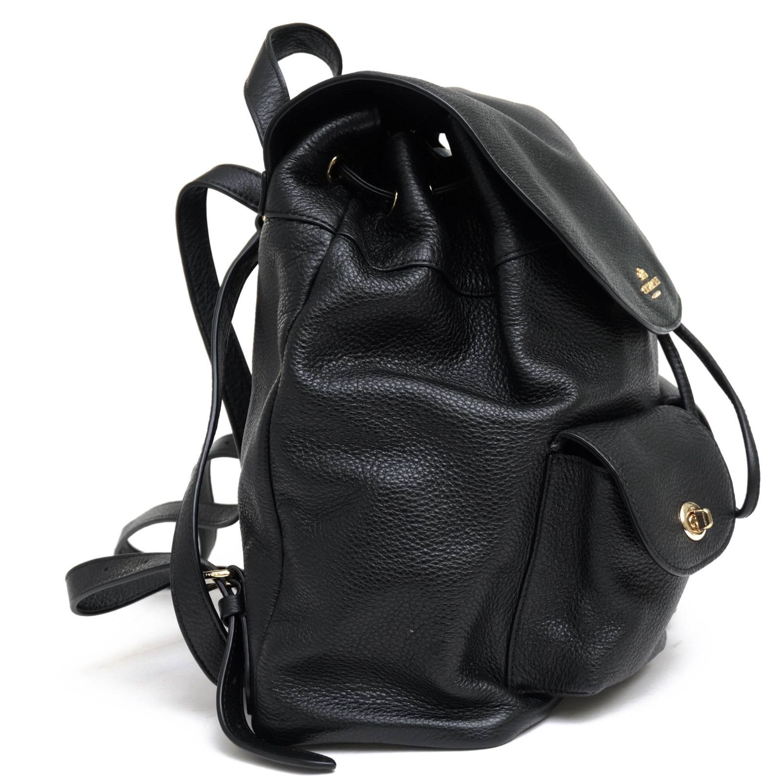 コーチ／COACH リュック バッグ バックパック レディース 女性 女性用レザー 革 本革 ブラック 黒 F37410 BILLIE  BACKPACK IN PEBBLE LEATHER ビリー バックパック 巾着型 シボ革 シュリンクレザー