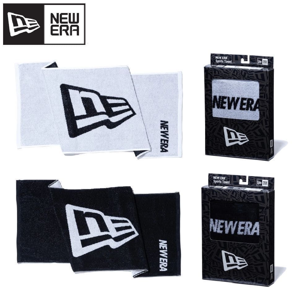 新品 NEWERA ニューエラ スポーツタオル タオル 今治製 大きめ フラッグロゴ 箱入り ギフト プレゼント 白 ホワイト 黒 ブラック