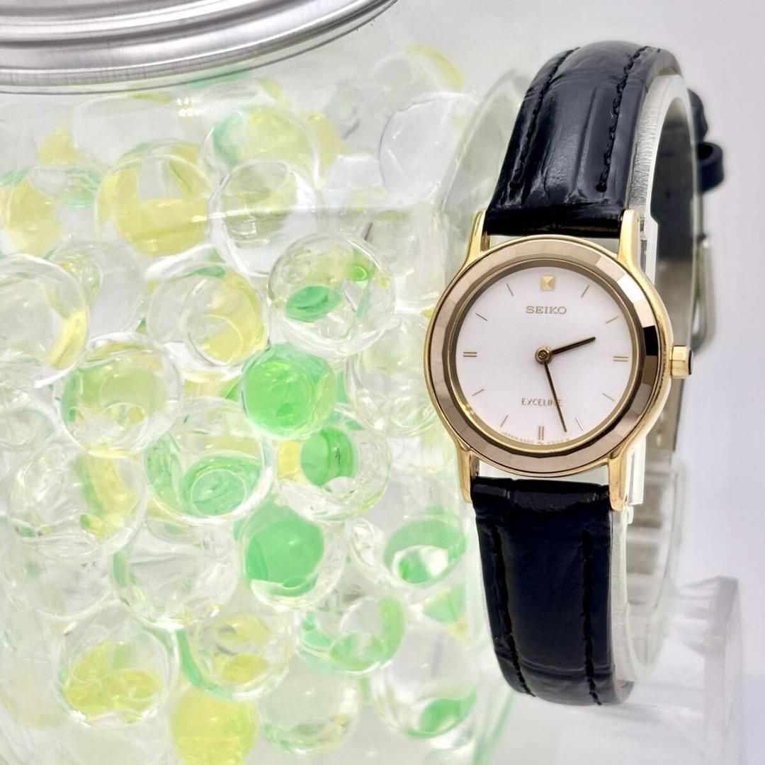 電池 SEIKO セイコー EXCELINE エクセリーヌ タングステン レディース 腕時計 ゴールド ベルト