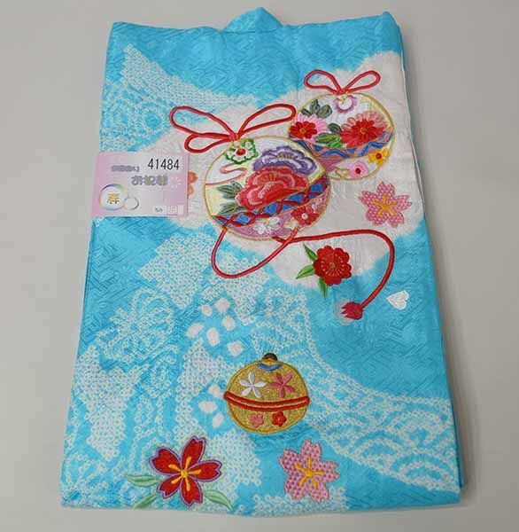 お宮参り 産着 女児 正絹 のしめ 着物 高級 綸子地 絞り 総刺繍 鈴