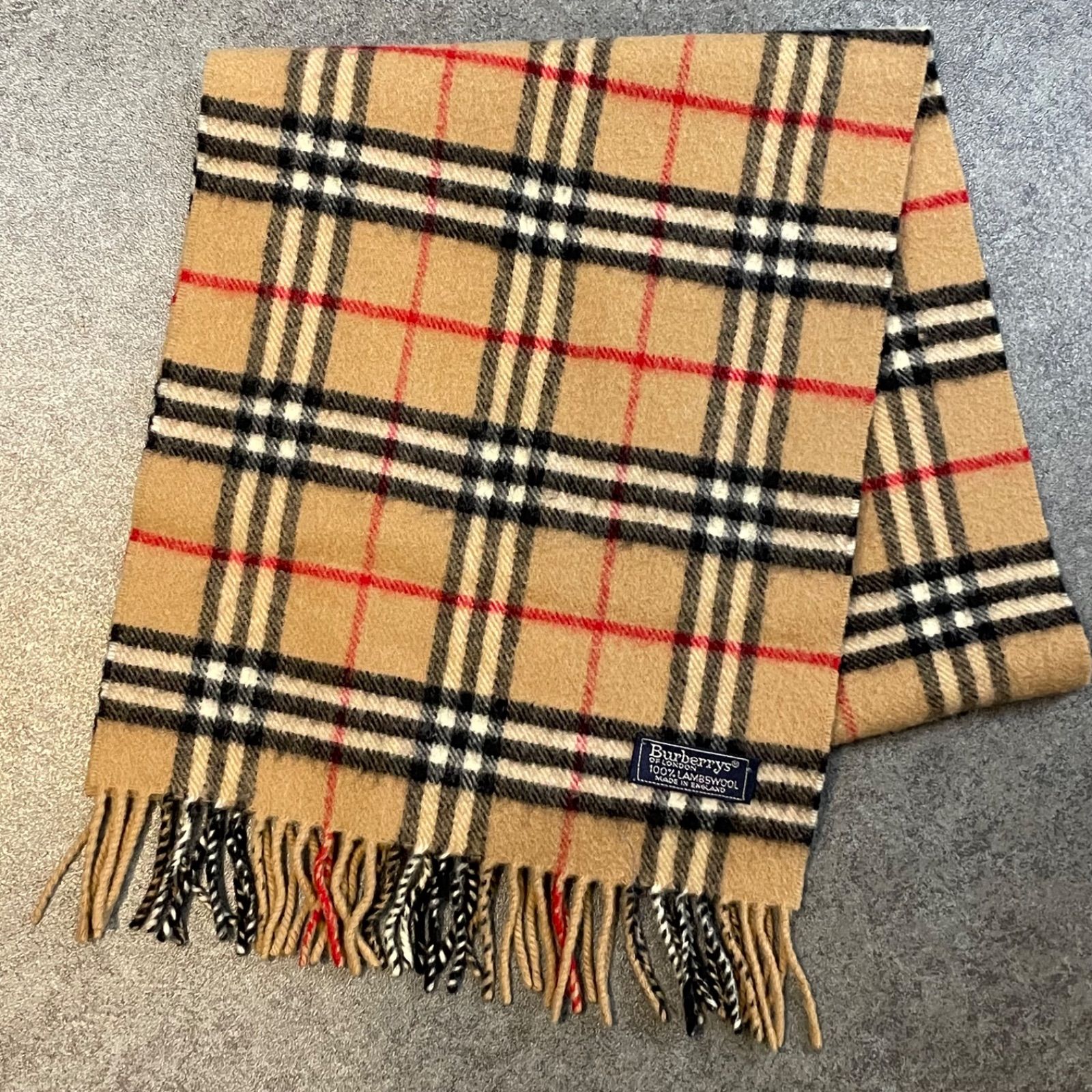 英国製 Burberrys' 100% Wool バーバリー ウール マフラー ストール