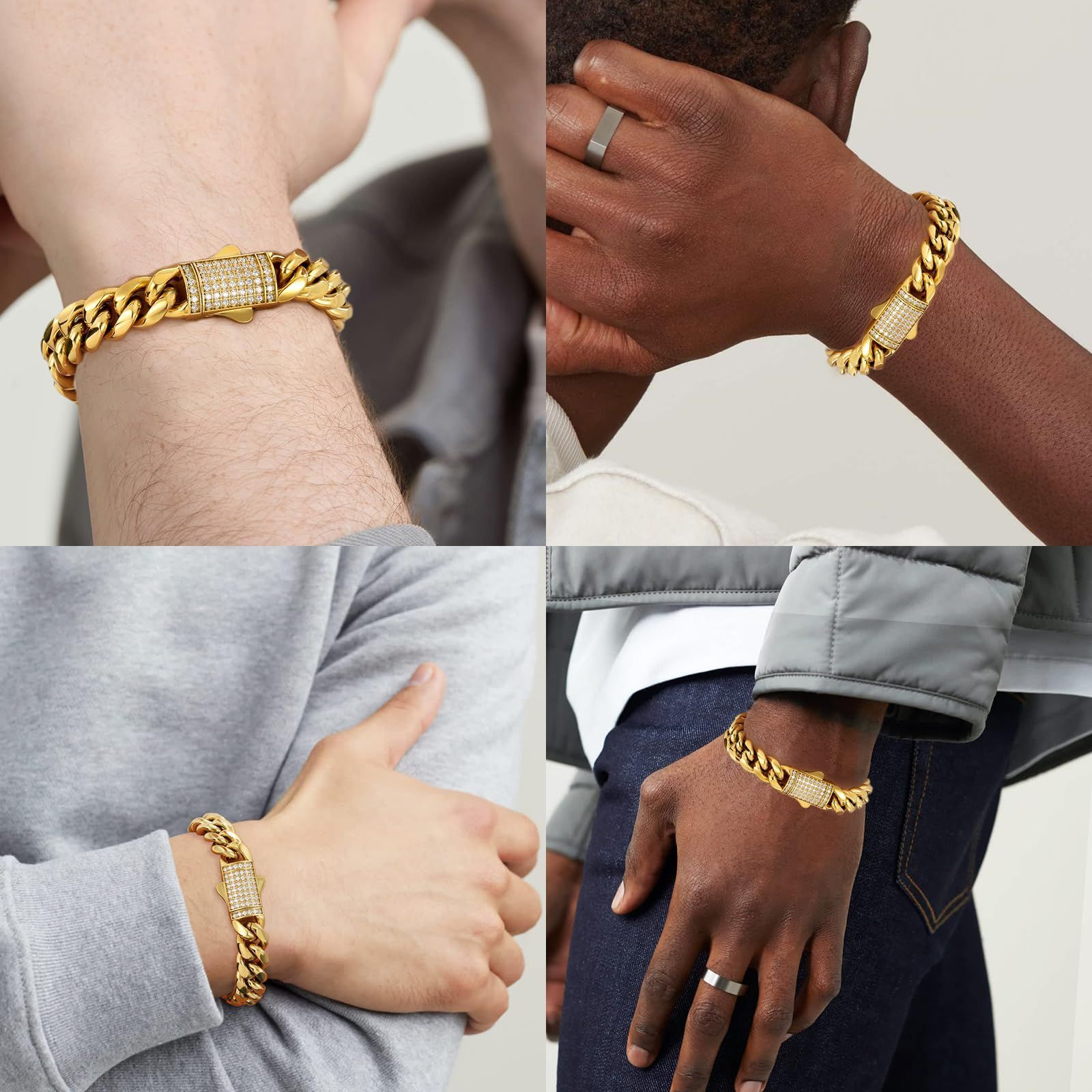特価』メンズブレス 喜平ブレスレット 12mm ステンレス マイアミ 