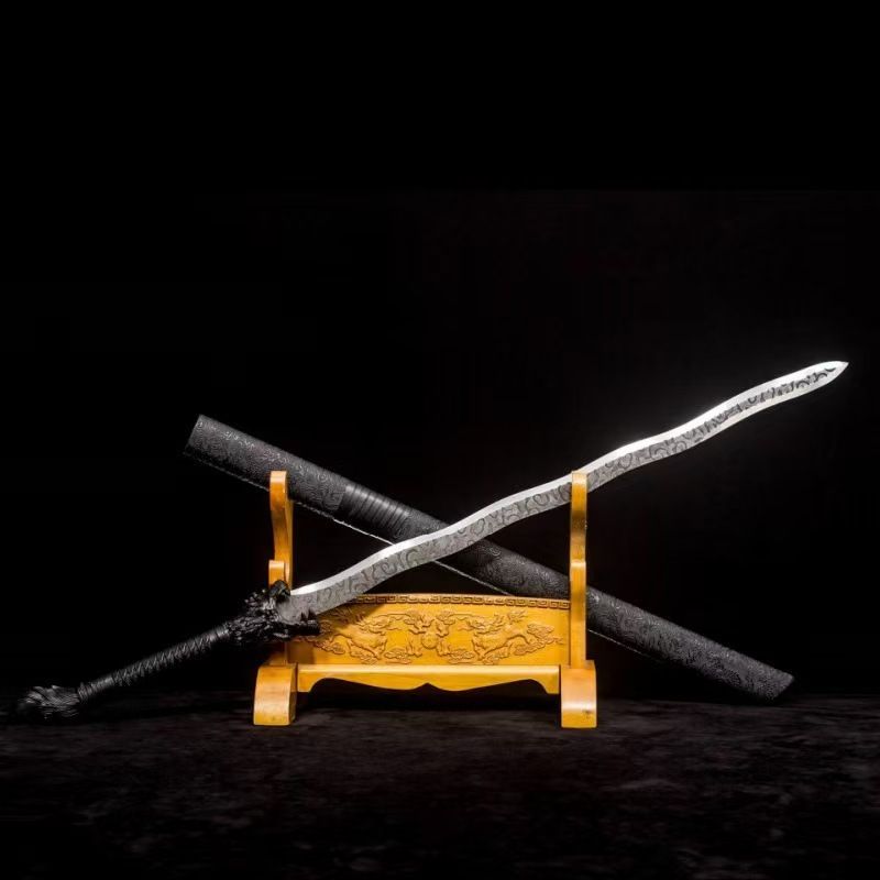 hl01 狼頭刀鍔蛇形刃剣 高クロム鋼製 全長 105.5cm PC-ABS 装具