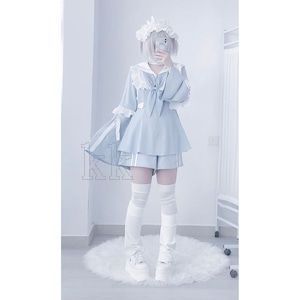 半袖 2way 姫袖 長袖 セットアップ サブカル 服 天使界隈 パステルブルー 量産型 サイバー y2k 地雷系 原宿 渋谷 推し活 病みかわ かわいい 水色界隈 パーカー トップス ジャージ 地雷