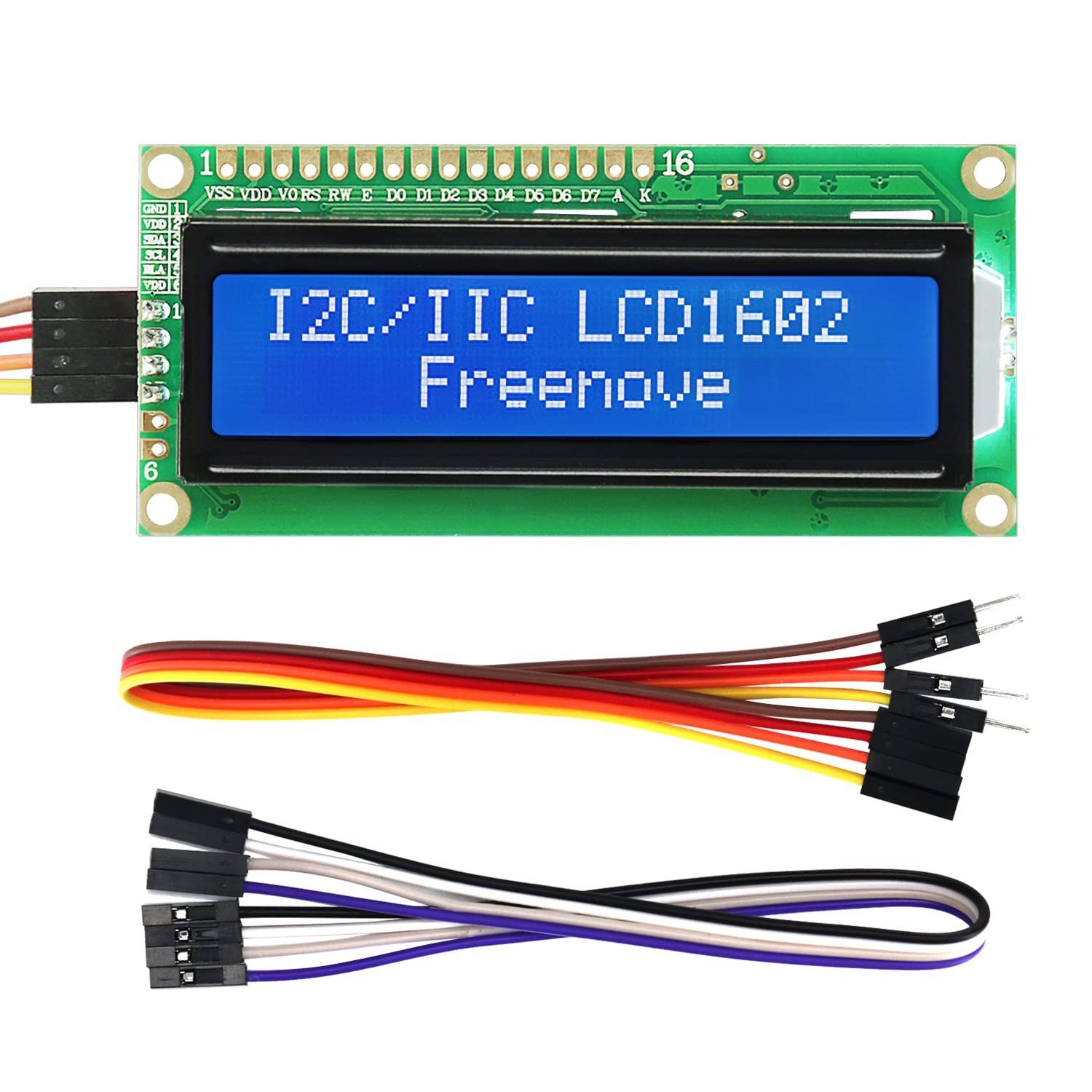 在庫セールFreenove I2C LCD 1602モジュール、新しいタイプIIC TWIシリアル16x2ディスプレイ、Arduino ...