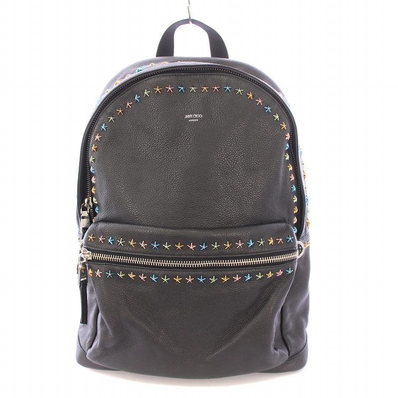 ジミーチュウ リュック スタッズ レザー ブラック JIMMY CHOO JIMMY CHOO ジミーチュウ レザー スター スタッズ バックパック