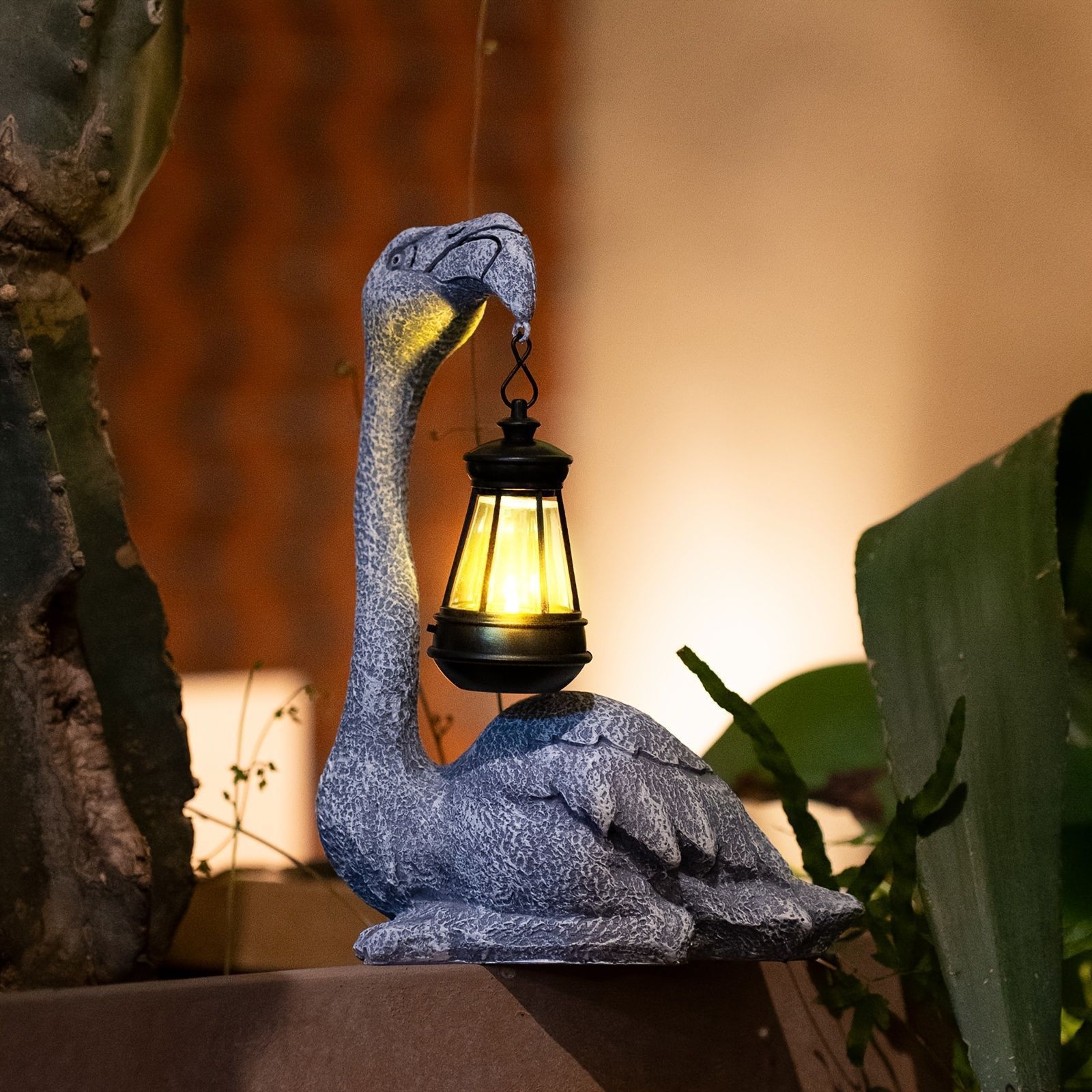 ソーラーライト フラミンゴオブジェ3個セット ガーデンライト 野外