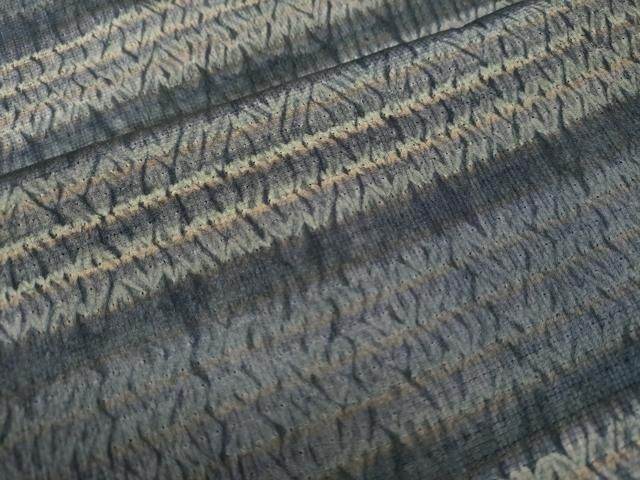 平和屋着物●上質な紬　杢目絞り　横段文　正絹　逸品　未使用　CAAU1668yc 平和屋着物○上質な紬 杢目絞り 横段文 正絹 逸品 未使用 CAAU1668yc