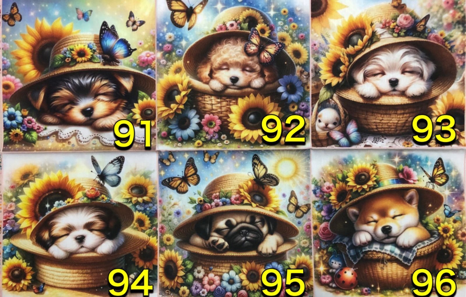 ③犬オーダー受付パネル（ハンカチ） オーダー受付 あんみつ チワワ柄