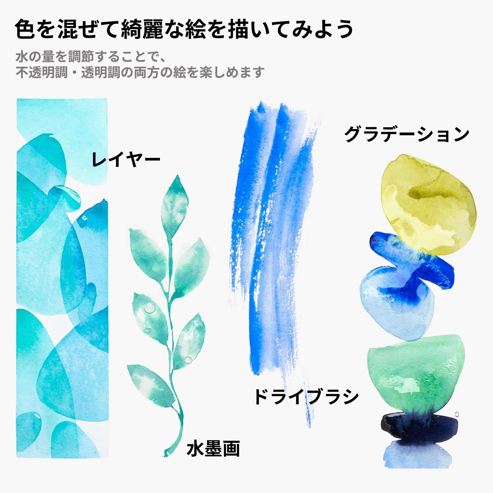 25点セット 固形水彩絵の具 透明水彩絵の具 24色 水彩絵の具 1本ブラシ 