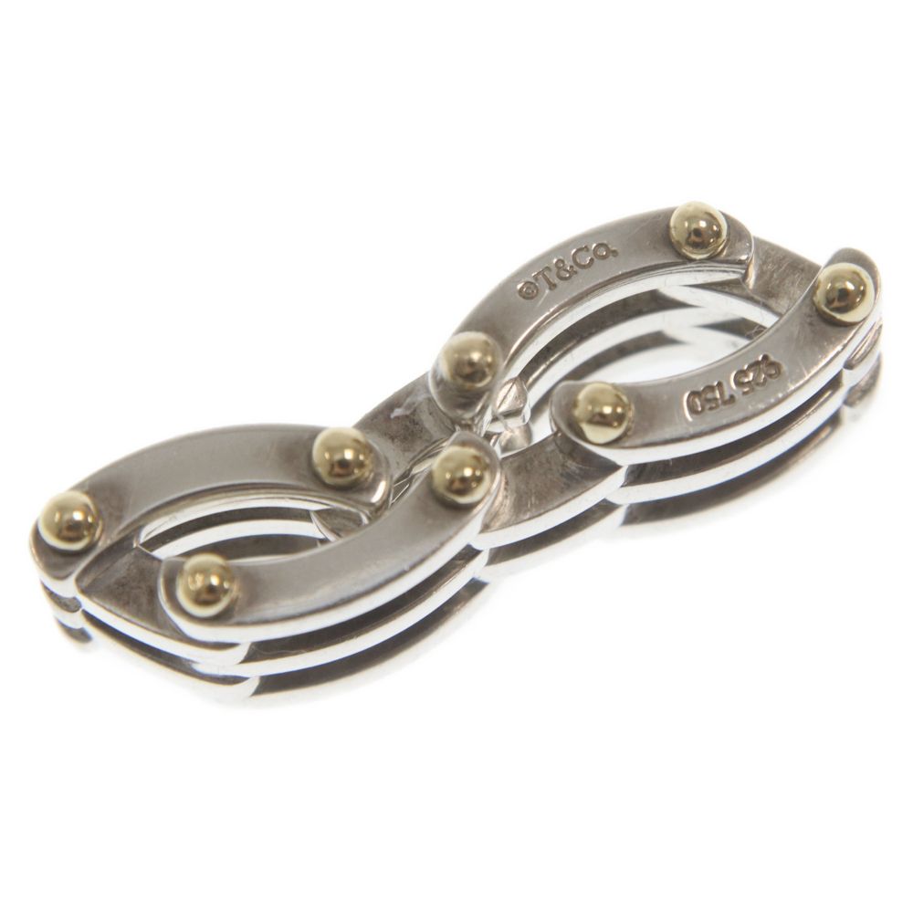 極美品 オールドティファニー ゲート コンビ 12.5号 シルバー k18 極美品 オールドティファニー ゲート コンビ 12.5号 シルバー