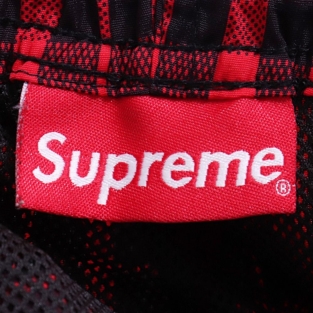 SUPREME Nylon Plaid Track Pants Mサイズ レッド - メルカリ