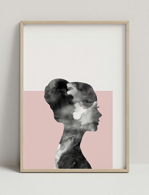 CARO CARO PRINTS | Modern Silhouette Art Print (CRFL-0303